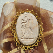 Load image into Gallery viewer, French Vintage Ribbon and Intaglio Brooch
