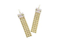 Load image into Gallery viewer, Silk Ribbon and Gold Metal Tape Earrings
