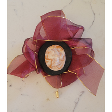 Load image into Gallery viewer, French Vintage Ribbon and Intaglio Brooch
